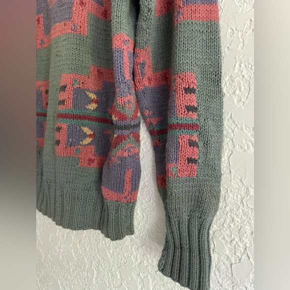 Ralph Lauren Country® RARE 90s Cotton Hand-Knit Western Sweater - S - Picture 3 of 7